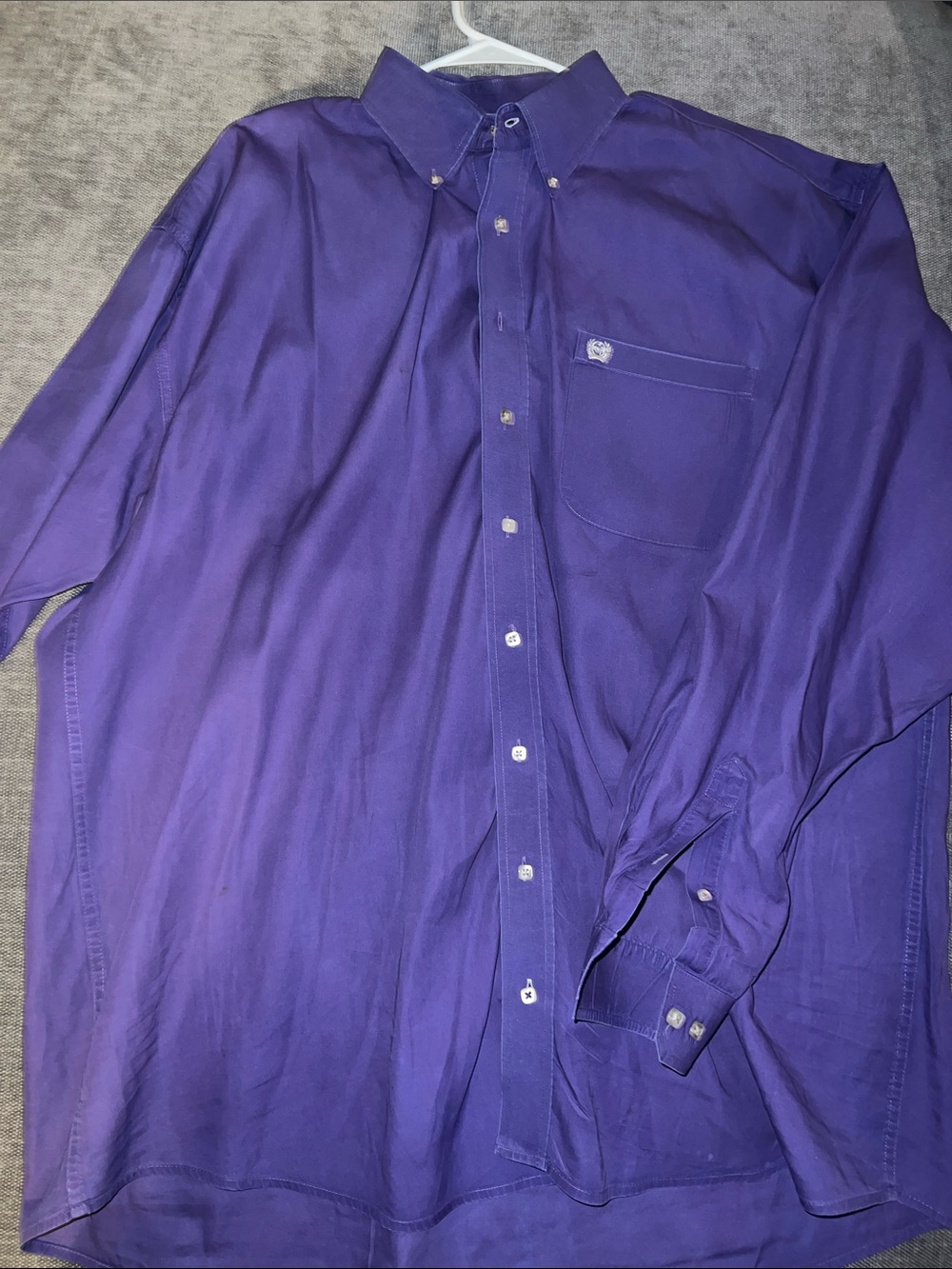 Cinch Men's Deep Purple Long-Sleeve Button-Down Shirt